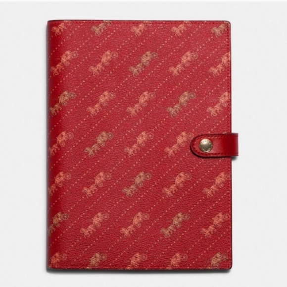 Coach | Accessories | Coach Red Diagonal Horse And Carriage Print ...